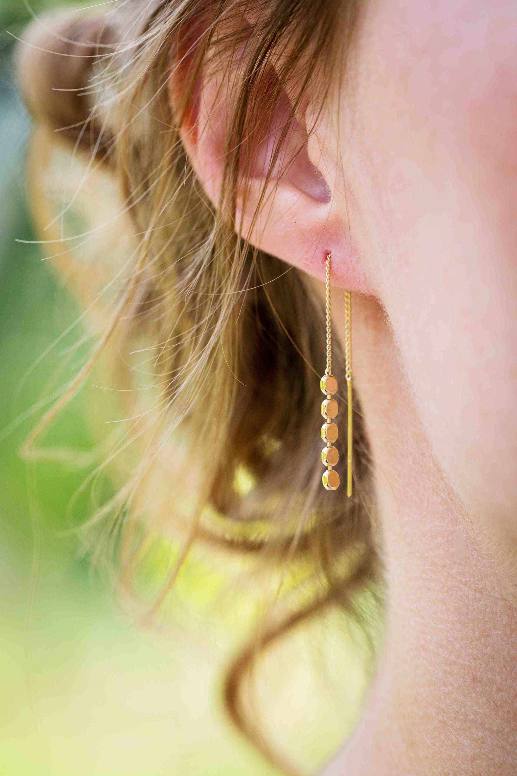 Boucles D'Oreilles Bohème En Or - Design Tube Long, Enveloppant, Minimaliste - Clip Non Percé Pour Femmes - Idéal Soirée, Quotidien, Cadeau