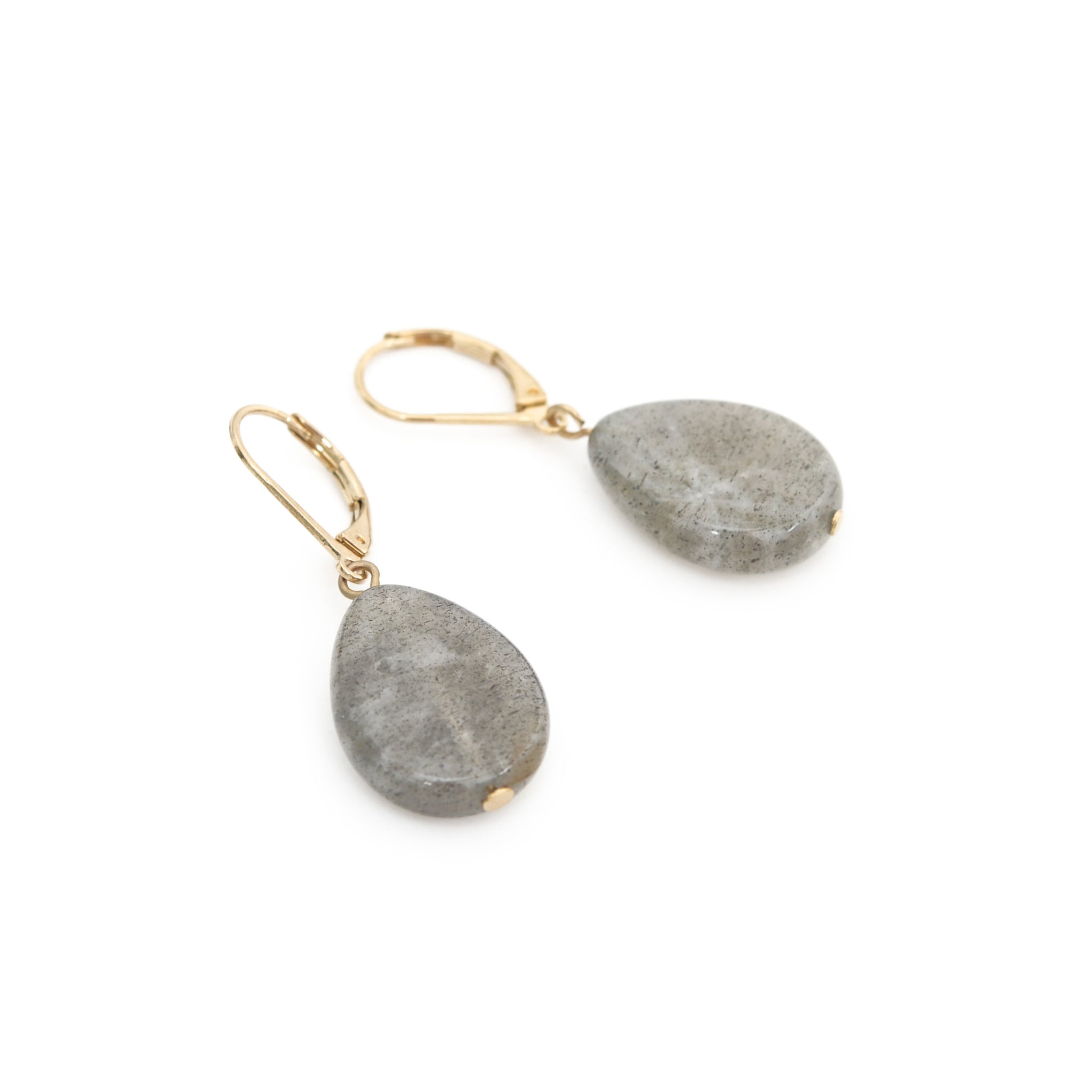 Boucles D'Oreilles Dormeuses Argent 925 Et Labradorite – Création Unique Atelier Lunaire